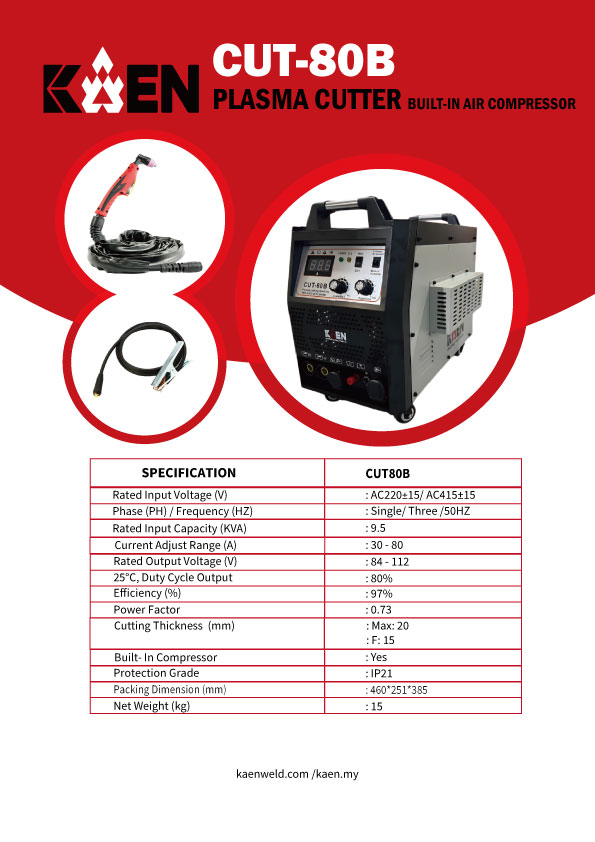 KAEN CUT-80B Plasma Cutter with built in Compressor - Image 2
